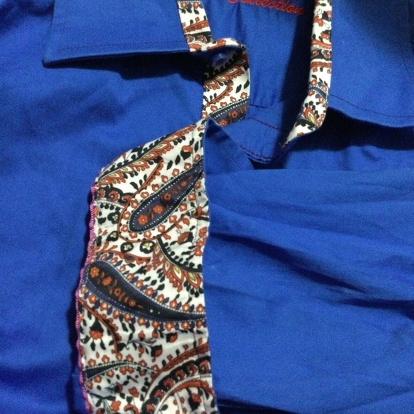 Report Collection Originals Cotton Island Wasked Blue Long Sleeve Shirt Sz Large - Picture 2 of 10